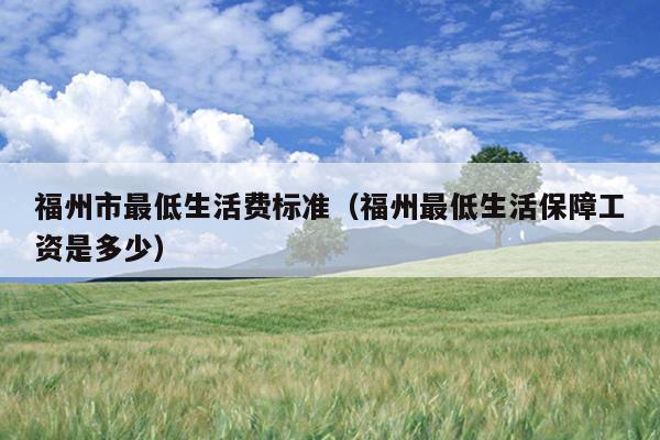 福州市最低生活費(fèi)標(biāo)準(zhǔn)（福州最低生活保障工資是多少）